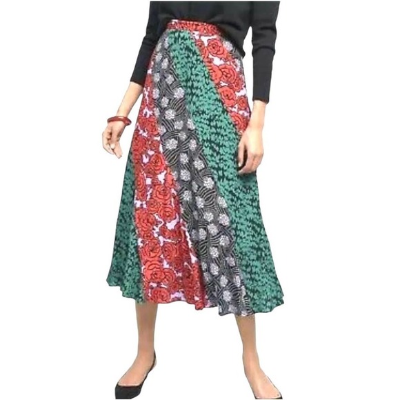 Anthropologie Dresses & Skirts - ANTHROPOLOGIE Maeve Foster Patch Work Skirt Bias Floral SZ 14
